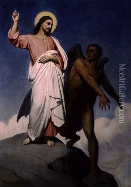 The Temptation of Christ, 1854 Oil Painting - Ary Scheffer