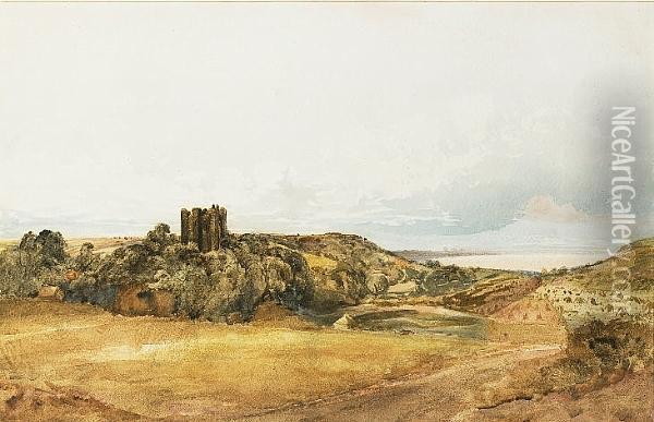 Penryn Castle, North Wales Oil Painting - Peter de Wint