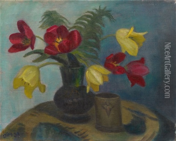 Tulpen Oil Painting - Otto Modersohn