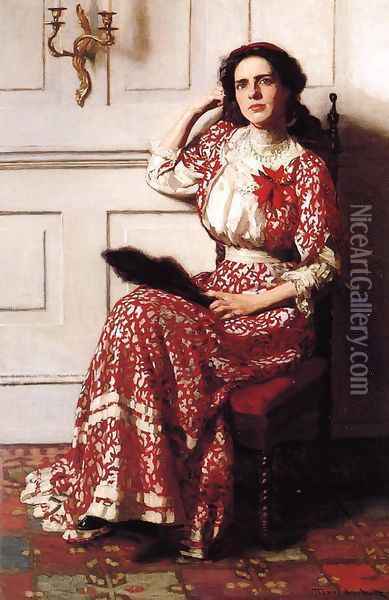 Portrait of Rebecca H. Whelan Oil Painting - Thomas Pollock Anschutz
