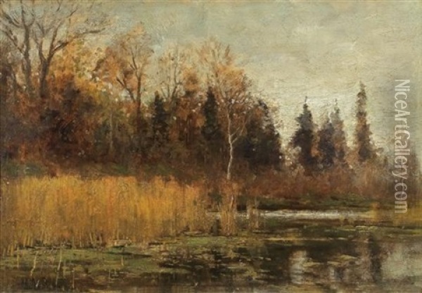 River Landscape Oil Painting - Isaak Levitan
