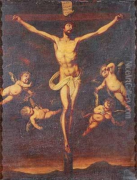 Cristo Crucificado Oil Painting - Pedro Anastasio Bocanegra