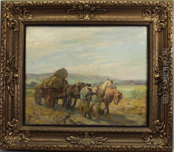 Timber Wagon Oil Painting - Nathaniel Hughes John Baird