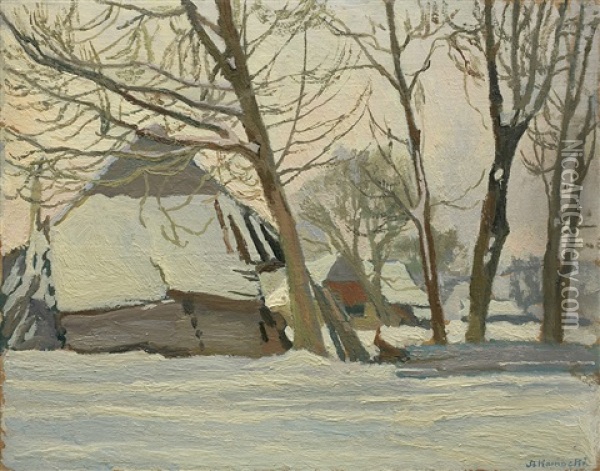 Winter In Zakopane Oil Painting - Stanislaw Kamocki