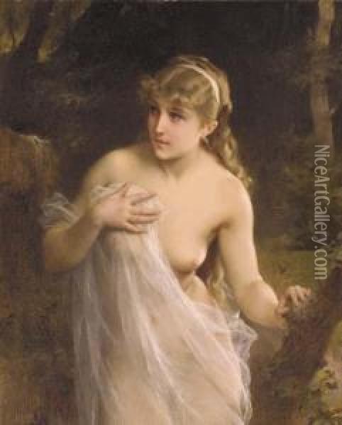 Femme Nu Dans La Foret Oil Painting - Emile Munier
