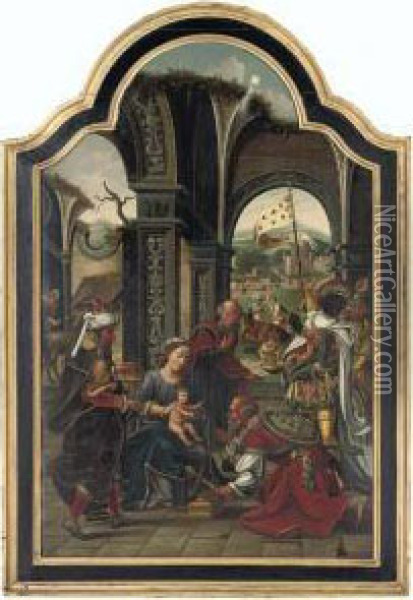 The Adoration Of The Magi Oil Painting - Jan van Dornicke