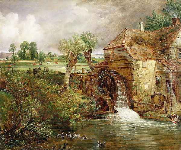 Mill at Gillingham, Dorset, 1825-26 Oil Painting - John Constable