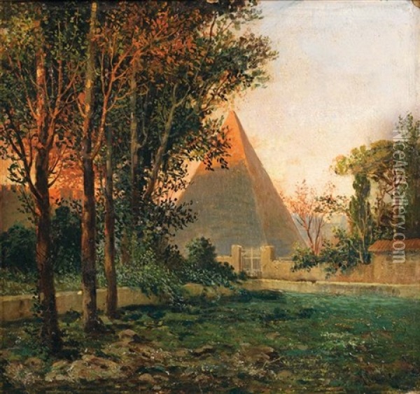 Pyramide Cestia De Rome Oil Painting - Hermann David Salomon Corrodi