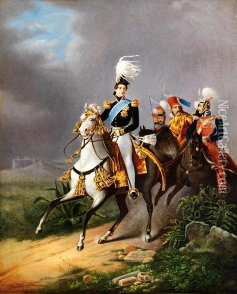 Reiterbildnis Eines Feldherren (franznapoleon Bonaparte, Herzog Von Reichsstadt) Oil Painting - Horace Vernet