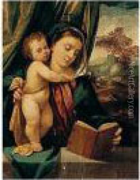 The Madonna And Child Oil Painting - Bonifacio Veronese (Pitati)