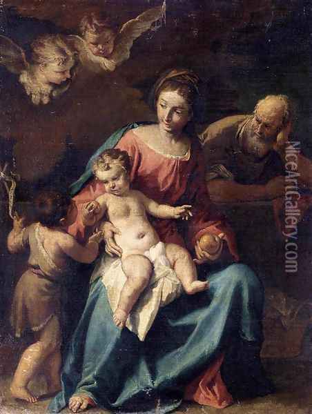 Holy Family with the Infant St John the Baptist c. 1710 Oil Painting - Sebastiano Ricci