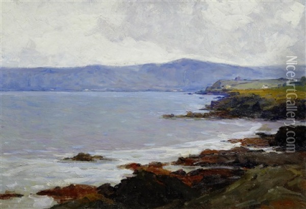Coast At Layde, Co. Antrim Oil Painting - Hans (Jean) Iten