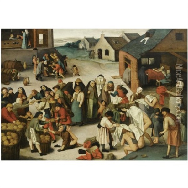 The Seven Acts Of Mercy Oil Painting - Pieter Brueghel the Younger