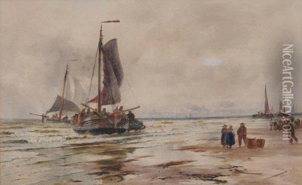 Katwijk An Zee Oil Painting - Thomas Bush Hardy