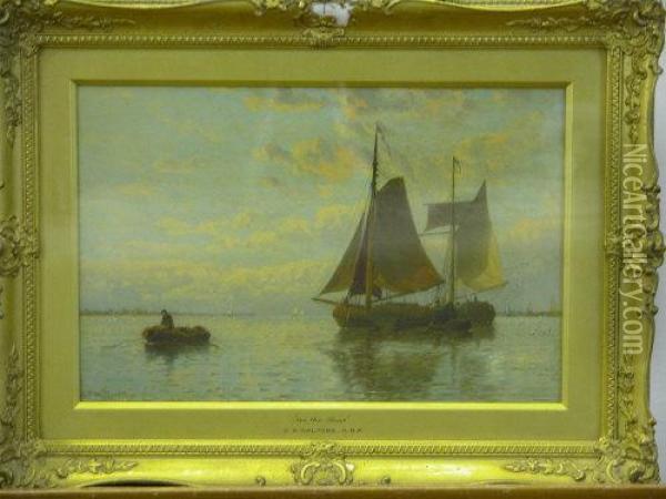 On The Maas Oil Painting - George Stanfield Walters