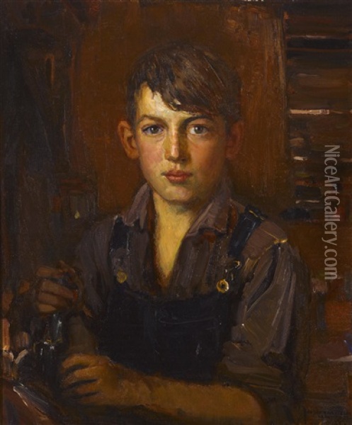 Portrait Of Eugene (the Artist's Son) Oil Painting - Joseph Kleitsch