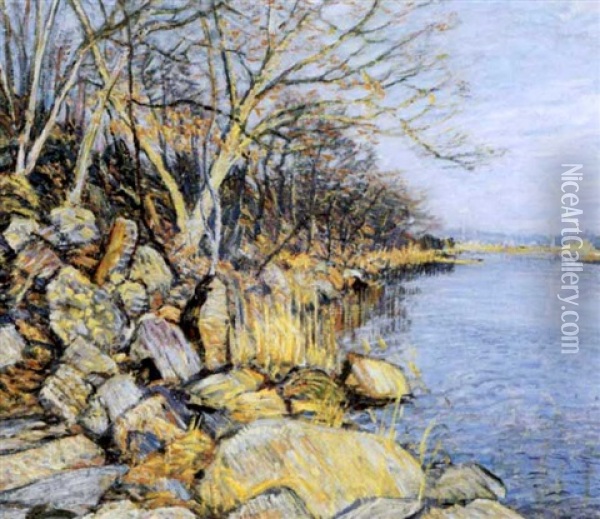 Lieutenant River View, Old Lyme, Connecticut Oil Painting - George Brainard Burr