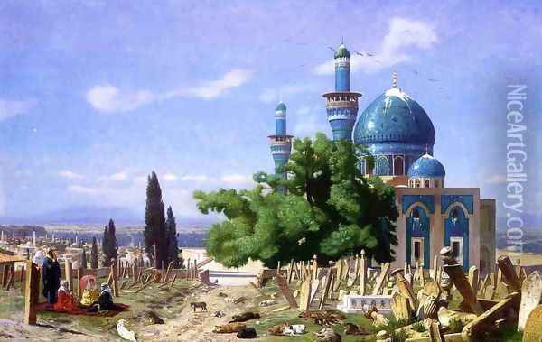 Cemetery Gone to Seed Oil Painting - Jean-Leon Gerome