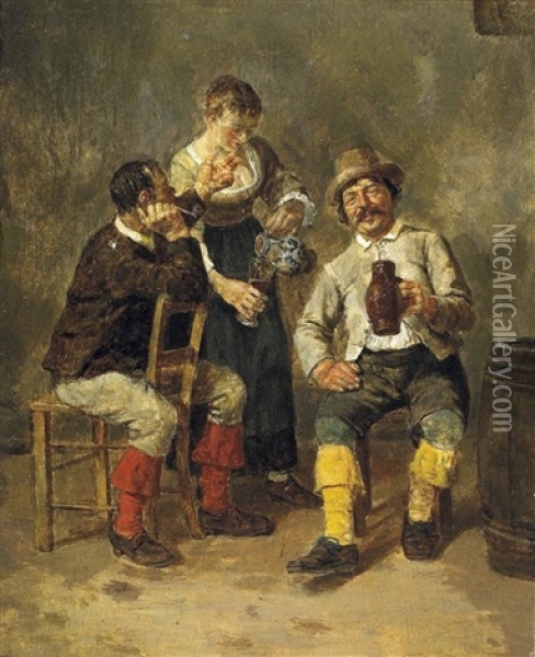 Wirtshausszene Oil Painting - Heinrich Breling