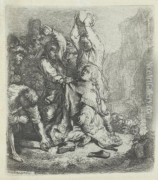 Stoning Of St Stephen Oil Painting - Rembrandt Van Rijn