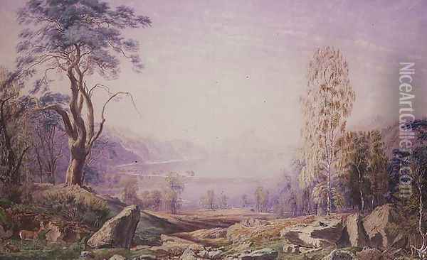 Loch Garry, Invernesshire, Autumn 1856 Oil Painting - William Turner