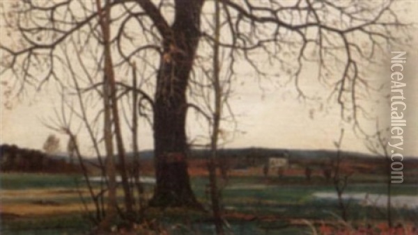 View Through Trees Oil Painting - Wilhelm Hans Braun