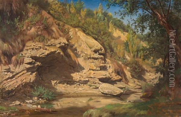 Felsige Landschaft Oil Painting - Barthelemy Menn