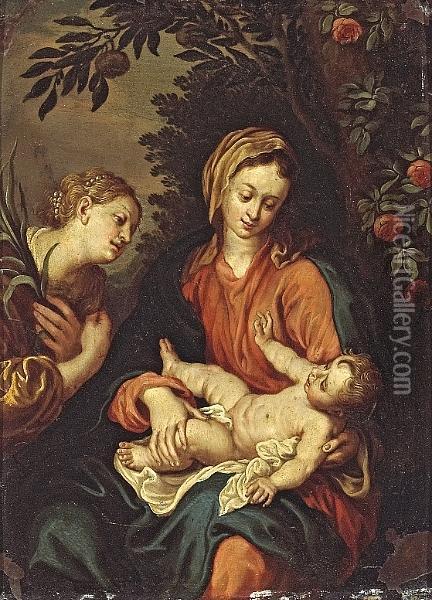 The Virgin And Child With Saint Catherine Ofalexandria Oil Painting - Sir Anthony Van Dyck