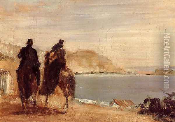 Promenade by the Sea Oil Painting - Edgar Degas
