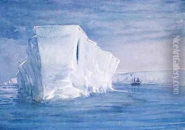 An Iceberg illustration from Nimrod in the Antarctic 1907-09 Oil Painting - George Marston