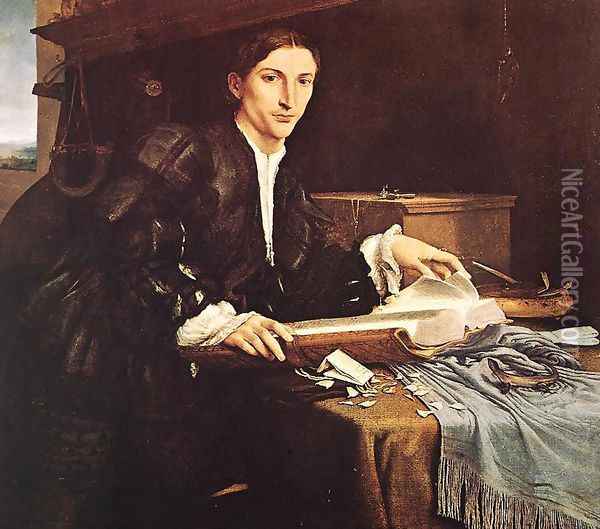 Portrait of a Gentleman in his Study c. 1527 Oil Painting - Lorenzo Lotto