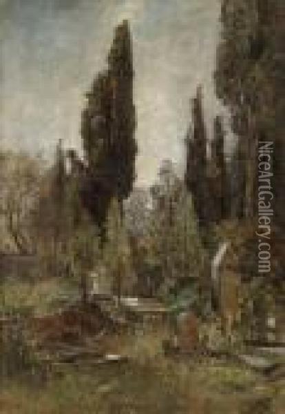Old Cemetery Oil Painting - Marie Egner