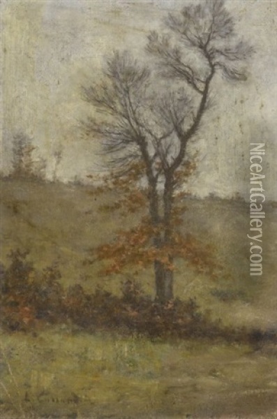Paysage A L'arbre Oil Painting - Louis-Hilaire Carrand