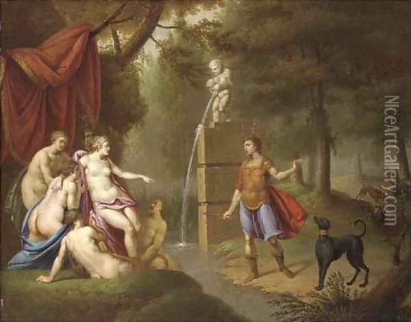 Diana and Actaeon Oil Painting - Sebastien Leclerc, Called Leclerc Des Gobelins