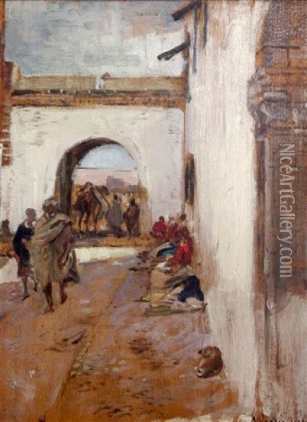 South Gate, Mogodor, Morocco Oil Painting - Alexander Roche