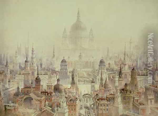A Tribute to Sir Christopher Wren Oil Painting - Charles Robert Cockerell