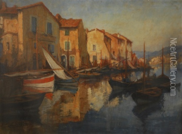 Vue Portuaire Meridionale Oil Painting - Jules Lentrein