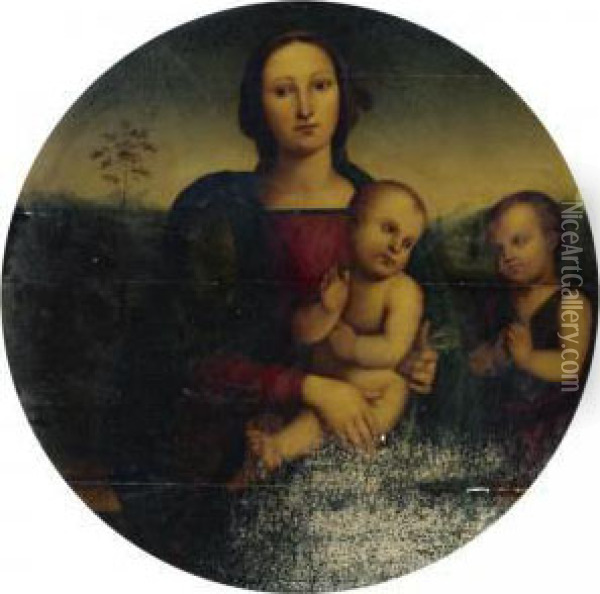 Madonna And Child With The Infant St. John The Baptist Oil Painting - Pietro Perugino