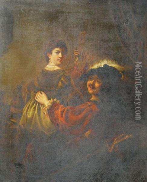 Autorretrato Con Saskia Oil Painting - Rembrandt Van Rijn