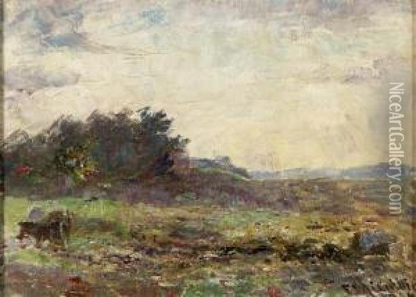 Evening With Horses, Mt Macedon, Victoria Oil Painting - Frederick McCubbin