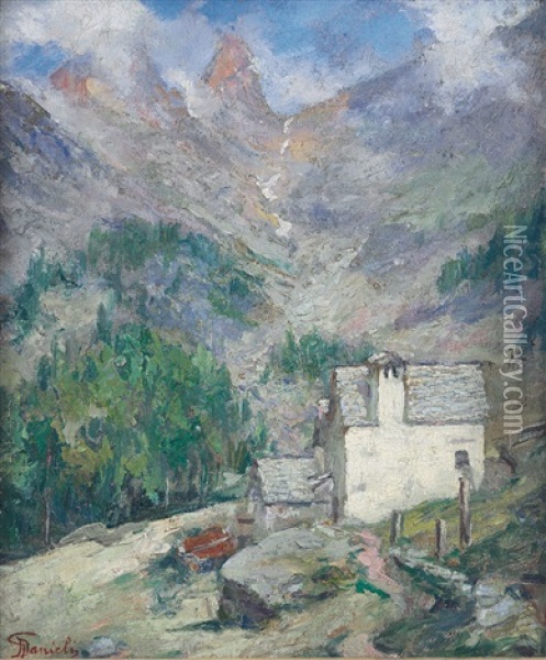 Baite Nelle Dolomiti Oil Painting - Giuseppe Danieli