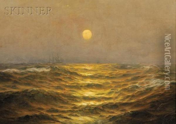 Moonlit Sea Oil Painting - Warren W. Sheppard