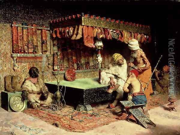The Slipper Merchant, 1872 Oil Painting - Jose Villegas Cordero