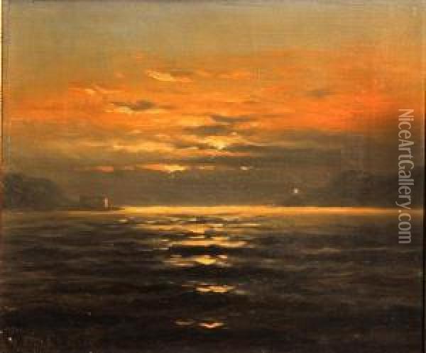 The Golden Gate At Sunset Oil Painting - Nels Hagerup