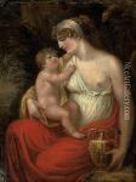 Alcmena And The Young Hercules Oil Painting - Thomas Stothard