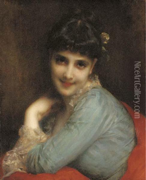 A Young Beauty Oil Painting - Etienne Adolphe Piot