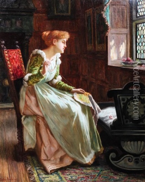 The Lullaby Oil Painting - Francis Sydney Muschamp
