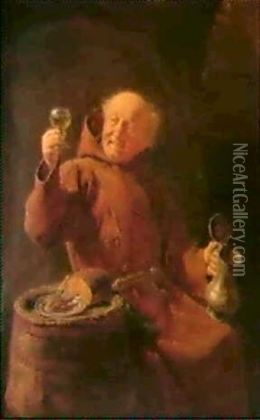 Speis Und Trank Im Klosterkeller Oil Painting - Eduard von Gruetzner