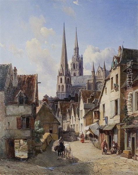 Nachmittag In Der Altstadt Oil Painting - Charles Louis Mozin