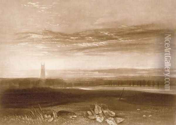 Gloucester Cathedral, from the Little Liber, engraved by the artist, c.1826 Oil Painting - Joseph Mallord William Turner